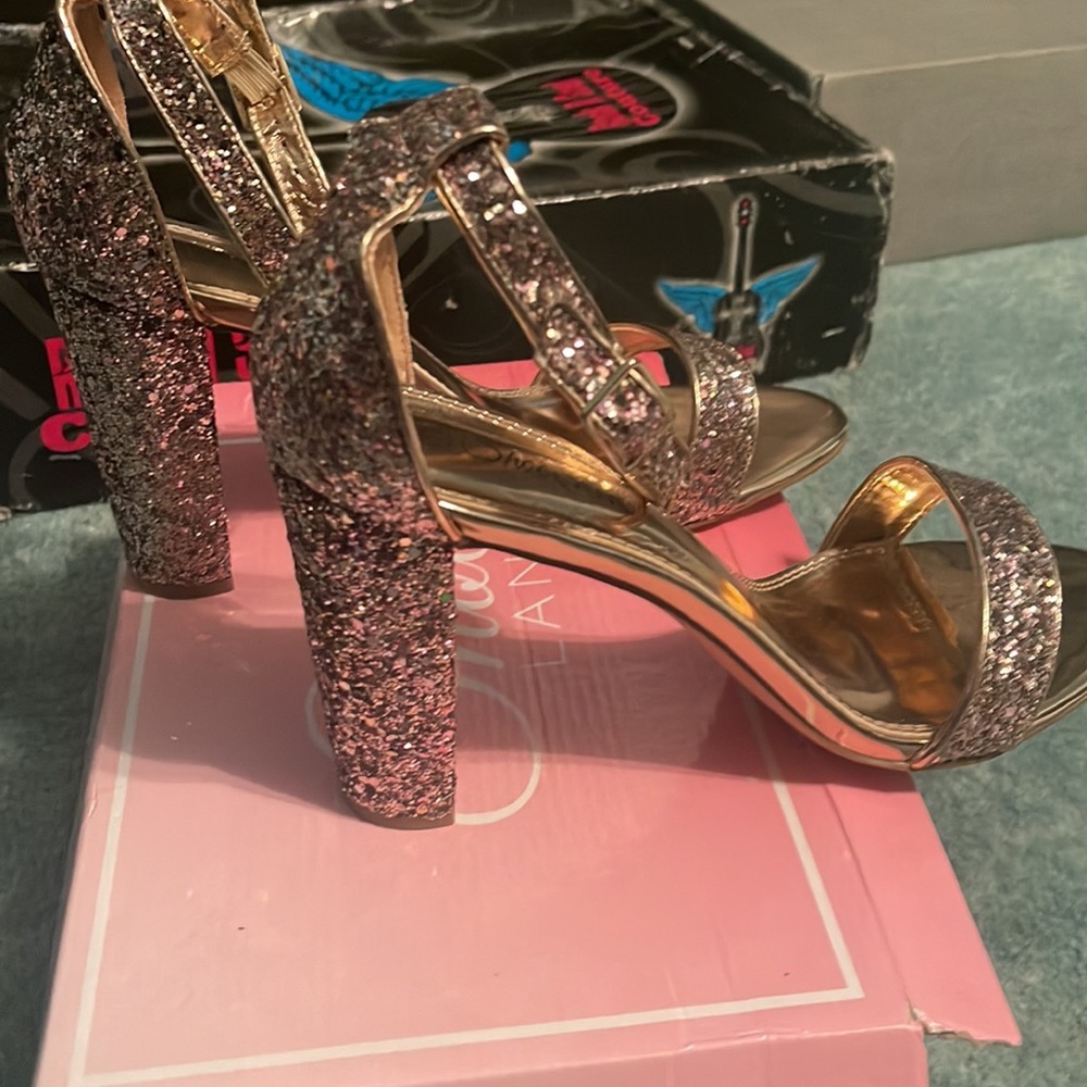 Rose Gold Glitter Pump Size 11